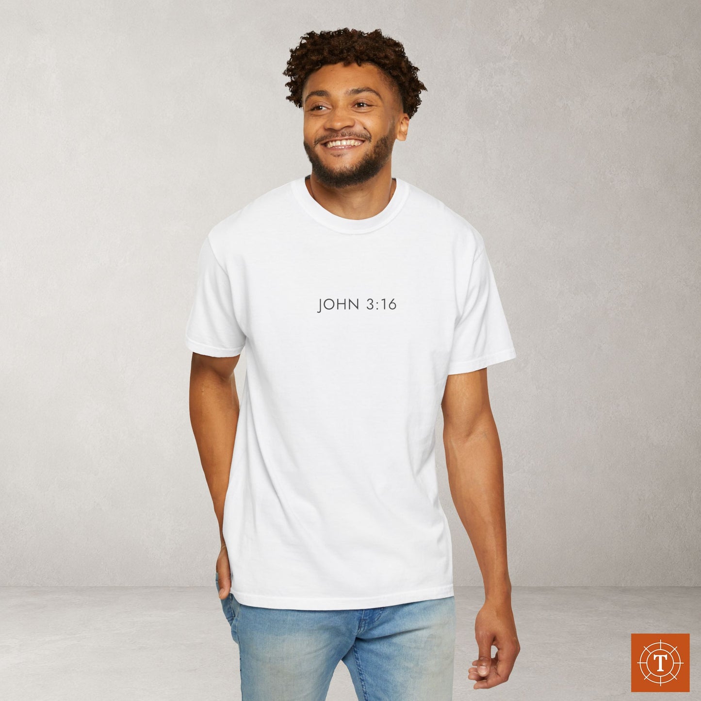 Aesthetic Christian Tee — John 3:16 Modern Scripture Tee