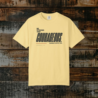 Joshua 1:9 Minimalist Hebrew Roots Scripture Tee - Be strong and courageous
