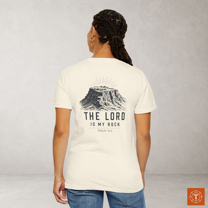 Illustrated Scripture Tee - Psalm 18:2 - The LORD is My Rock (at David's Masada)