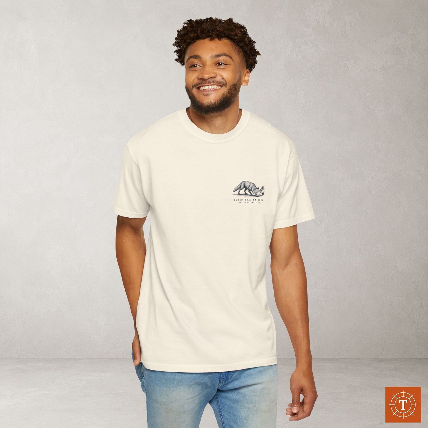 Guard What Matters — Song of Solomon 2:15 Subtle Scripture Tee | Chest Print