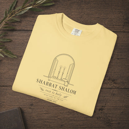 Illustrated Scripture - Exodus 20:8 - Shabbat Shalom Shirt Hebrew Roots Tee