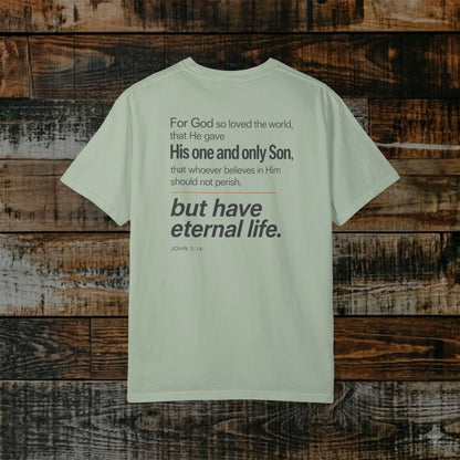 John 3:16 Christian Scripture Tee - Full Verse - For God so live the world