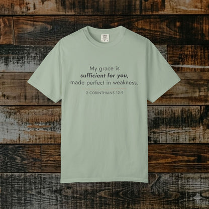 2 Corinthians 12:9 Minimalist Bible Verse Christian Scripture Tee