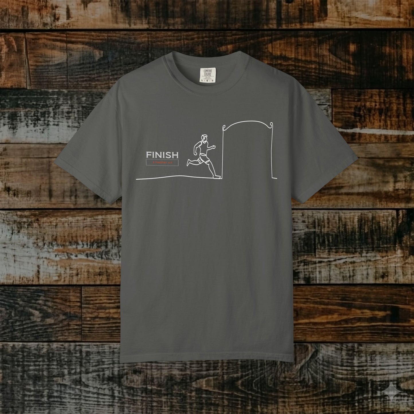 Illustrated Scripture Tee - 1 Timothy 4:7 - Finish The Race