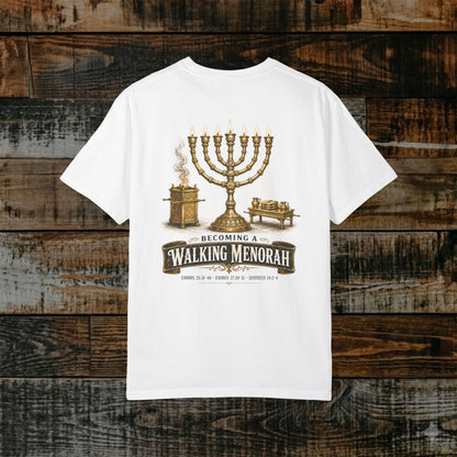 Illustrated Scripture Tee - Exodus 25 & 27 - Becoming a Walking Menorah Shirt