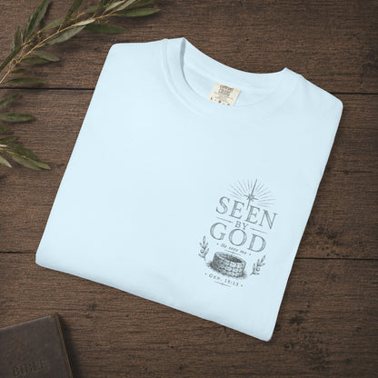 Seen by God — Genesis 16:13 Subtle Scripture Tee | Chest Print