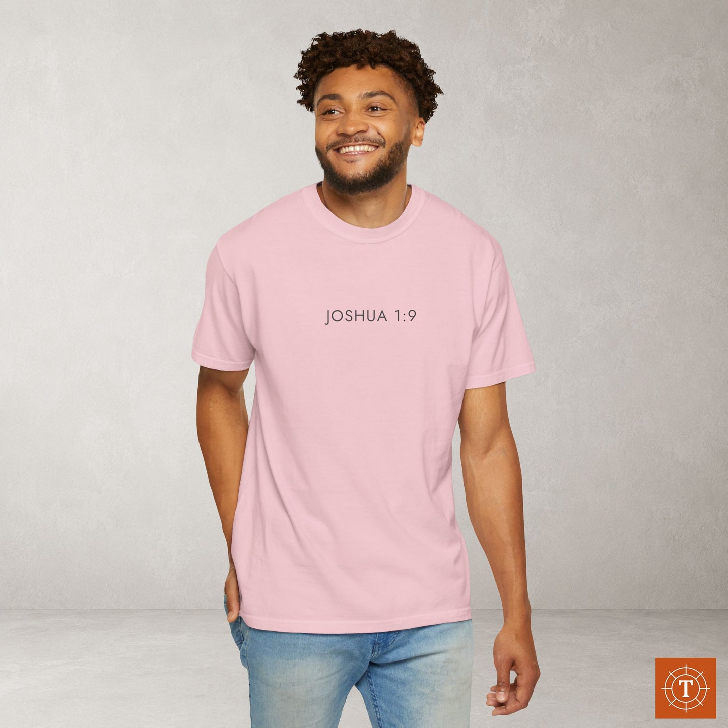 Aesthetic Christian Tee — Joshua 1:9 Modern Scripture Tee