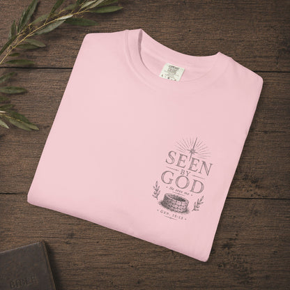 Seen by God — Genesis 16:13 Subtle Scripture Tee | Chest Print