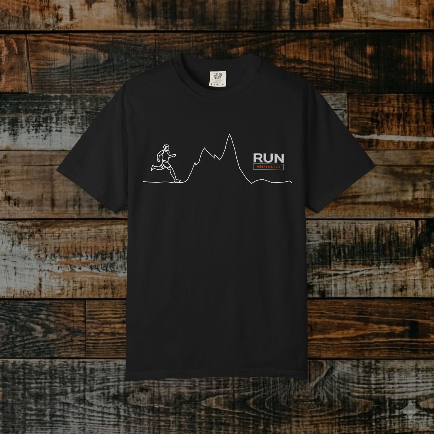 Illustrated Scripture Tee - Hebrews 12:1 - Run