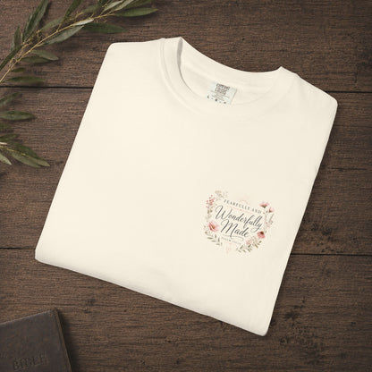 Fearfully and Wonderfully Made — Psalm 139:14 Subtle Scripture Tee | Chest Print