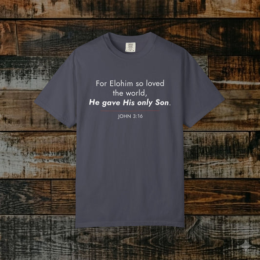 John 3:16 Minimalist Hebrew Roots Scripture Tee