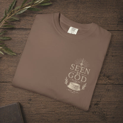 Seen by God — Genesis 16:13 Subtle Scripture Tee | Chest Print