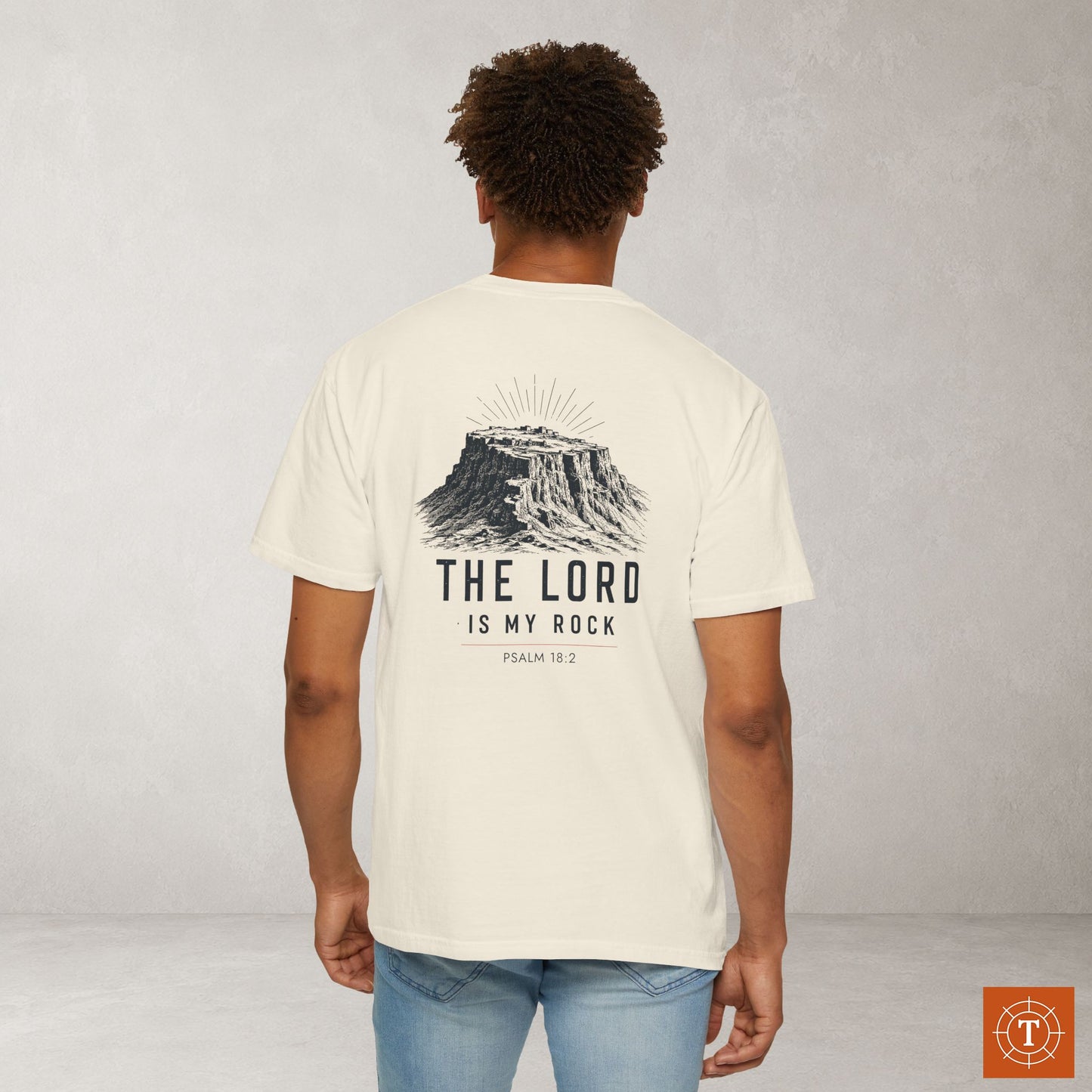 Illustrated Scripture Tee - Psalm 18:2 - The LORD is My Rock (at David's Masada)