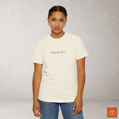 Aesthetic Christian Tee — Psalm 23:1 Modern Scripture Tee