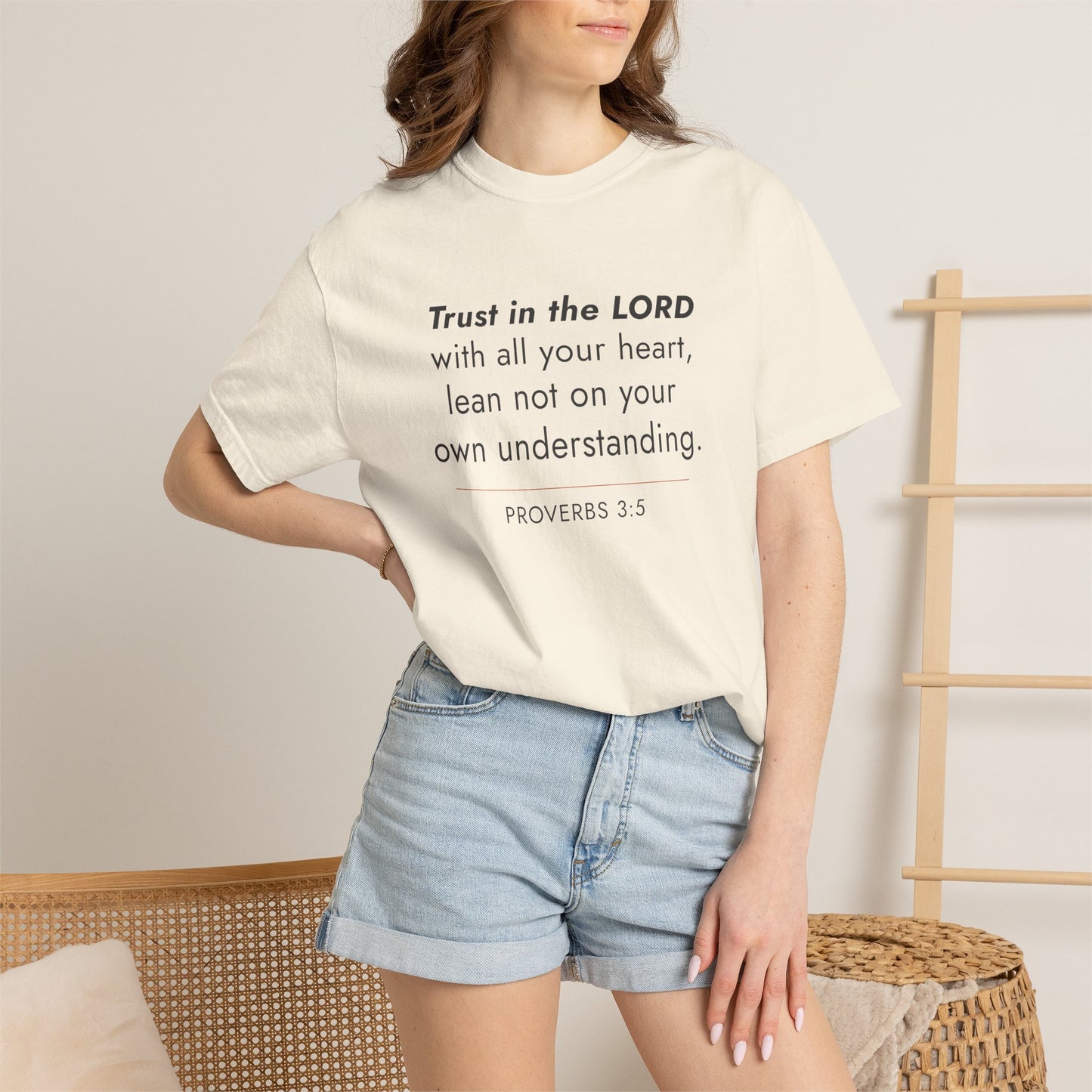 Proverbs 3:5 Minimalist Bible Verse Christian Scripture Tee