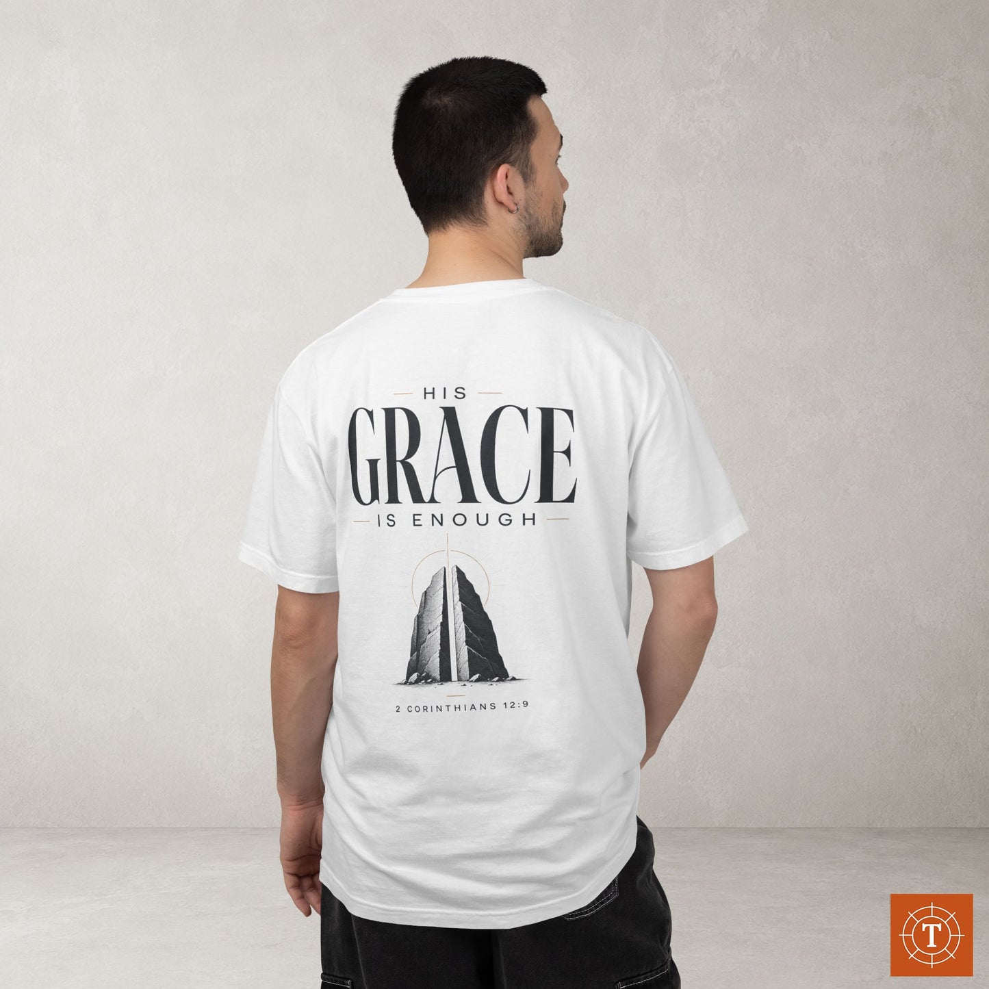 Illustrated Scripture Tee - 2 Cor 12:9 - His Grace
