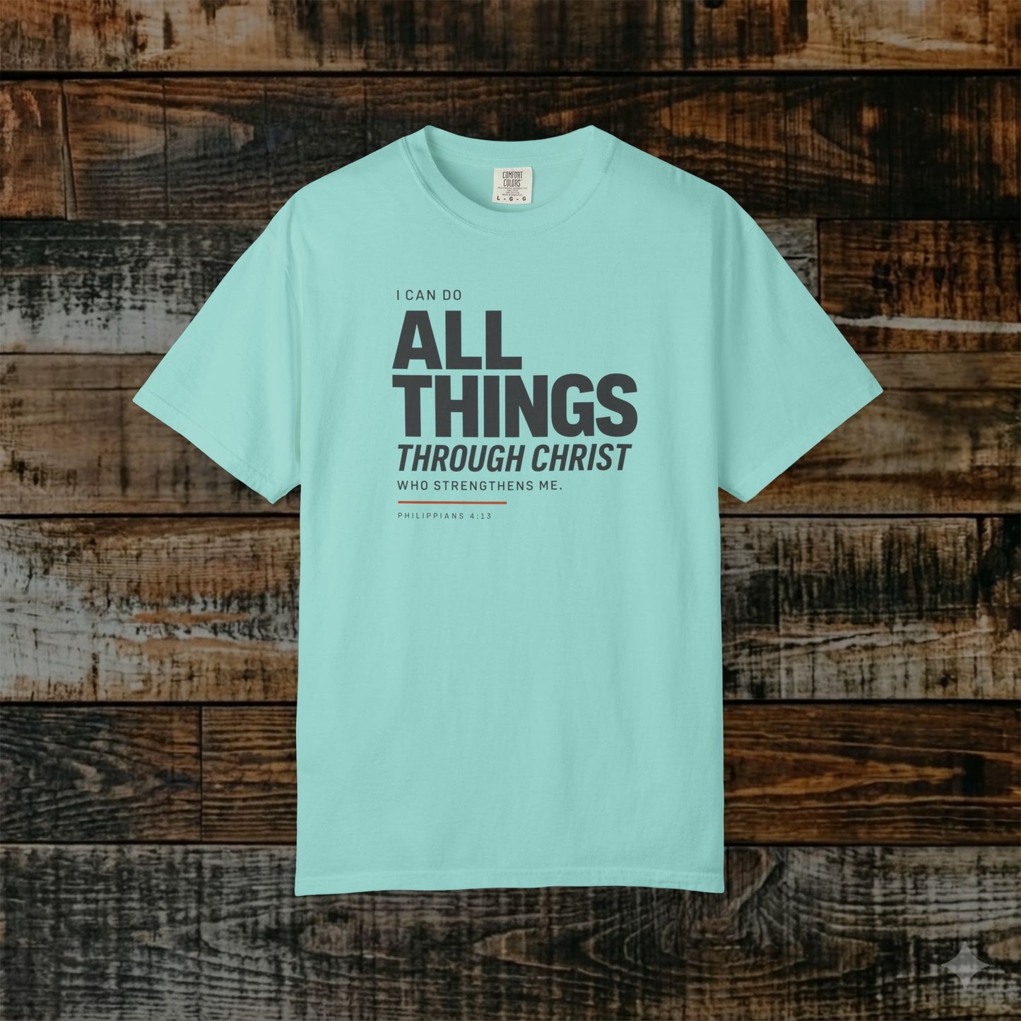 Philippians 4:13 Minimalist Christian Bible Verse Tee - I can do all things through Christ Shirt