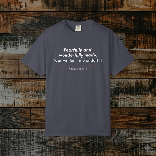 Psalm 139:14 Minimalist Bible Verse — Christian Scripture Tee