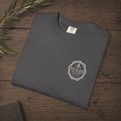Sealed by the Spirit — Ephesians 1:13 Subtle Scripture Tee | Chest Print