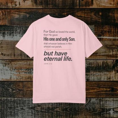 John 3:16 Christian Scripture Tee - Full Verse - For God so live the world