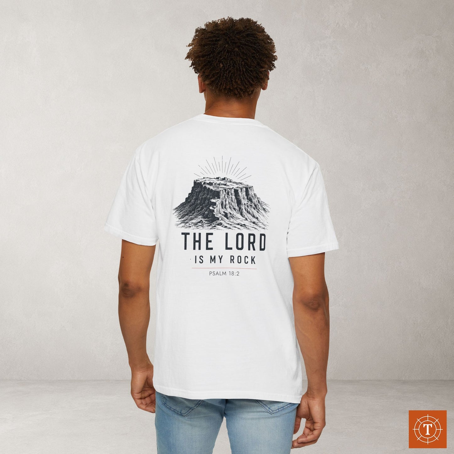 Illustrated Scripture Tee - Psalm 18:2 - The LORD is My Rock (at David's Masada)