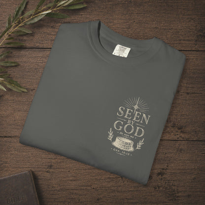 Seen by God — Genesis 16:13 Subtle Scripture Tee | Chest Print