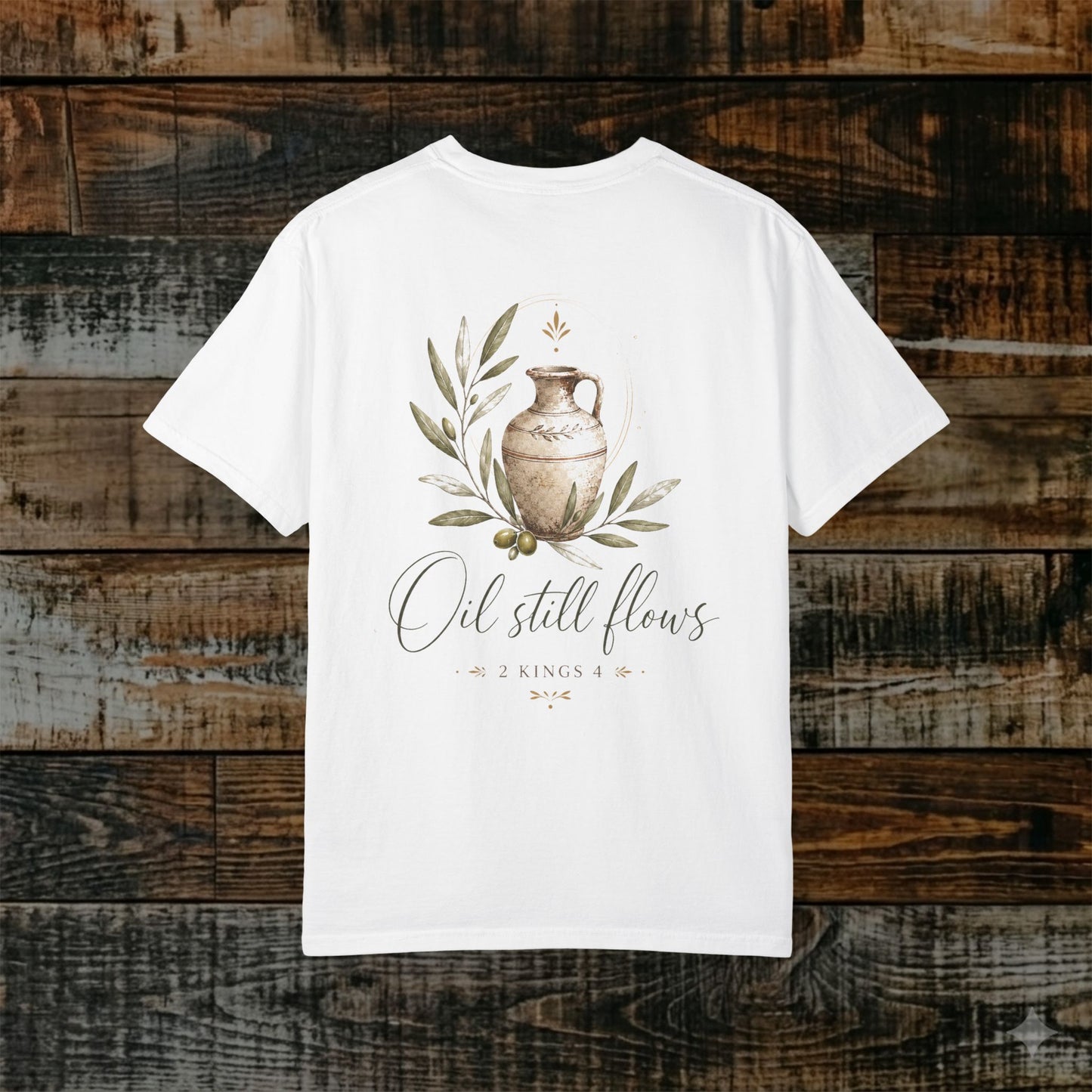 Illustrated Scripture Tee - 2 Kings 4 - Oil still flows