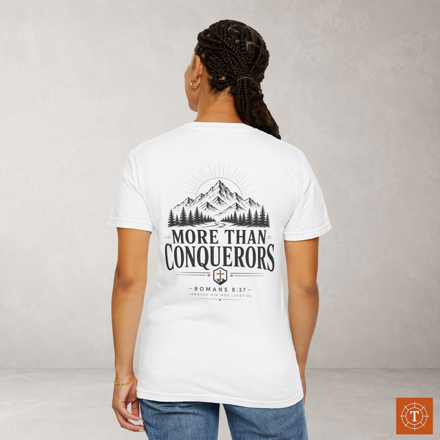 Illustrated Scripture - Romans 8:37 - More Than Conquerors Tee