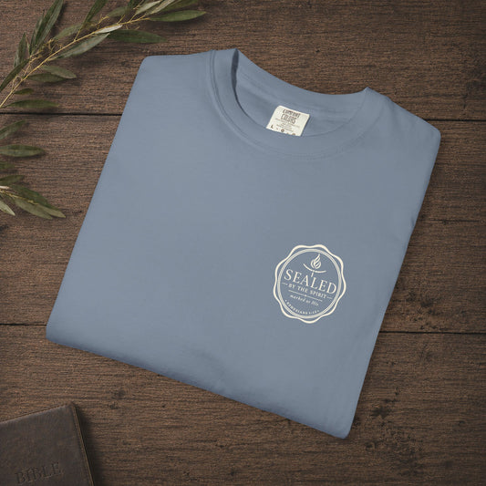 Sealed by the Spirit — Ephesians 1:13 Subtle Scripture Tee | Chest Print