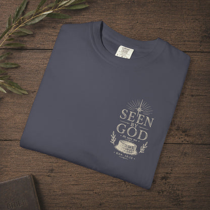 Seen by God — Genesis 16:13 Subtle Scripture Tee | Chest Print