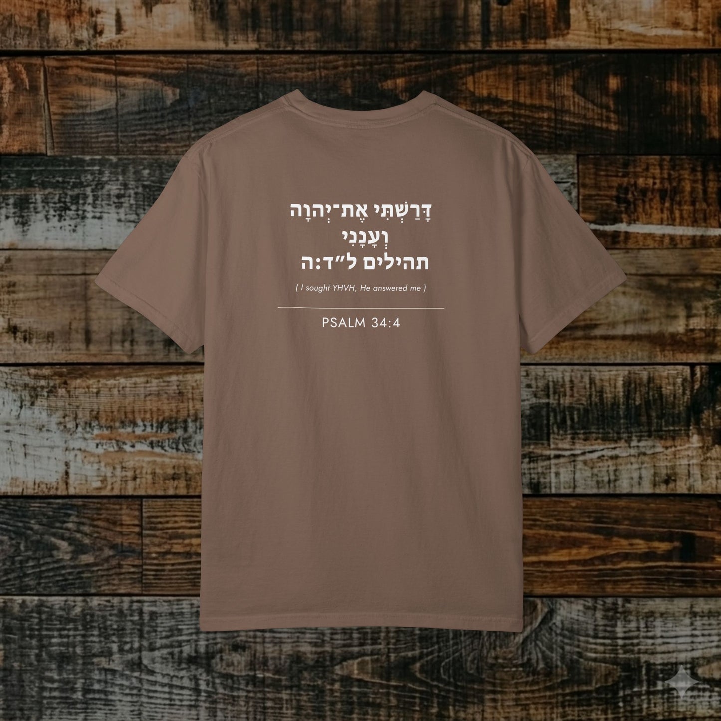 Original Language Scripture Tee: Psalm 34:4 — The Word in Hebrew