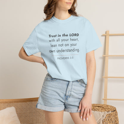 Proverbs 3:5 Minimalist Bible Verse Christian Scripture Tee