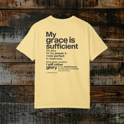 2 Corinthians 12:9 Hebrew-Roots Scripture Tee - Full Verse - His Grace is enough