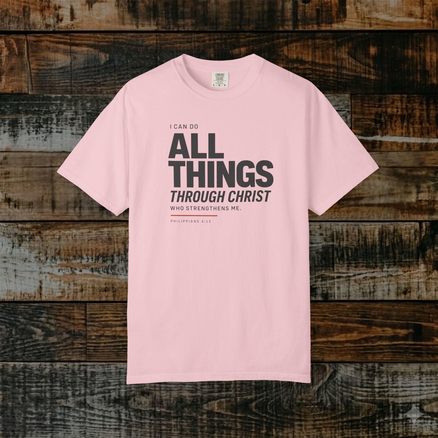Philippians 4:13 Minimalist Christian Bible Verse Tee - I can do all things through Christ Shirt