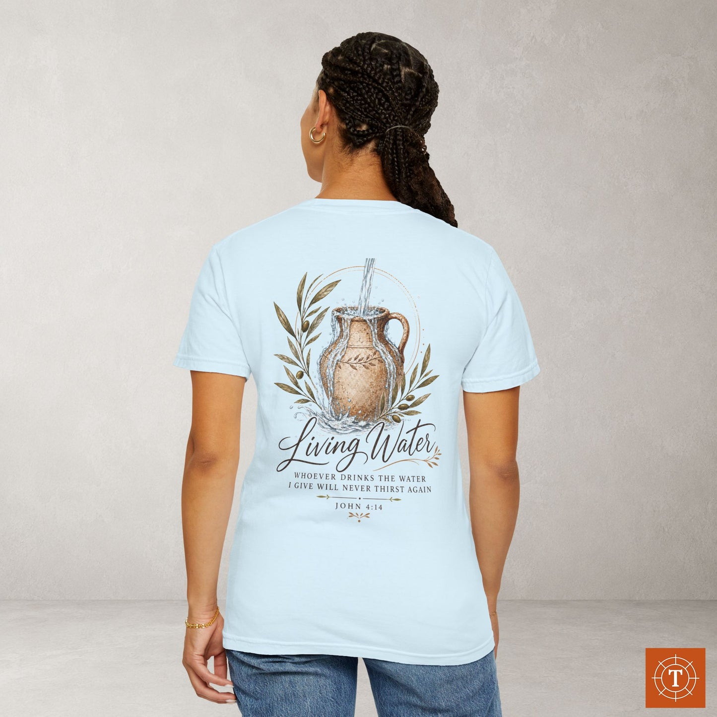 Illustrated Scripture Tee - John 4:14 - Living Water