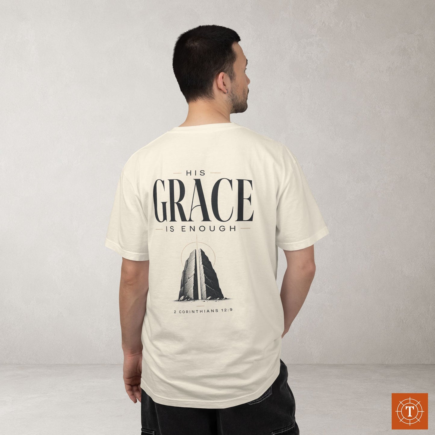 Illustrated Scripture Tee - 2 Cor 12:9 - His Grace