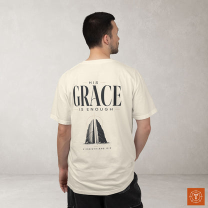 Illustrated Scripture Tee - 2 Cor 12:9 - His Grace