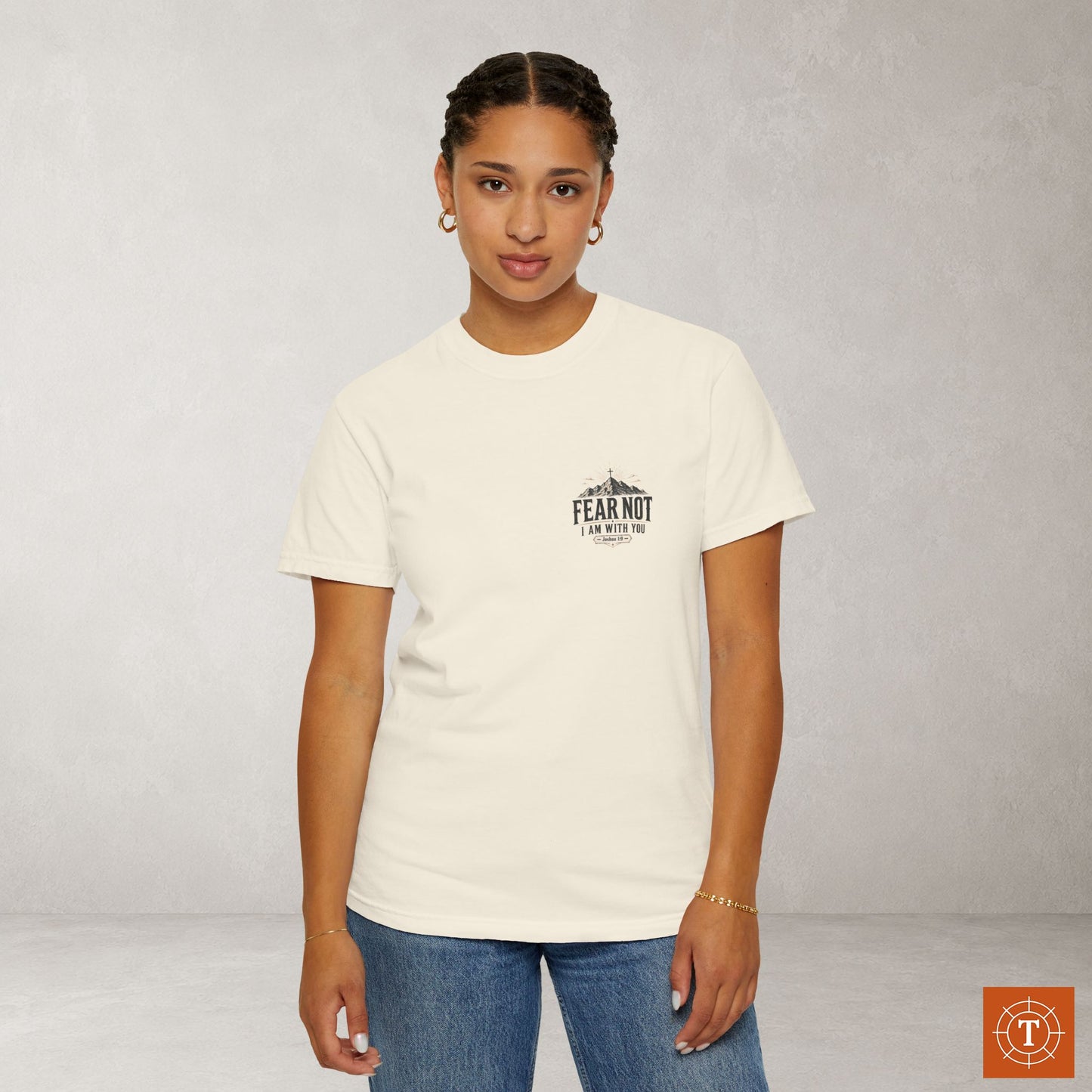 Fear Not — Joshua 1:9 Subtle Scripture Tee | Chest Print