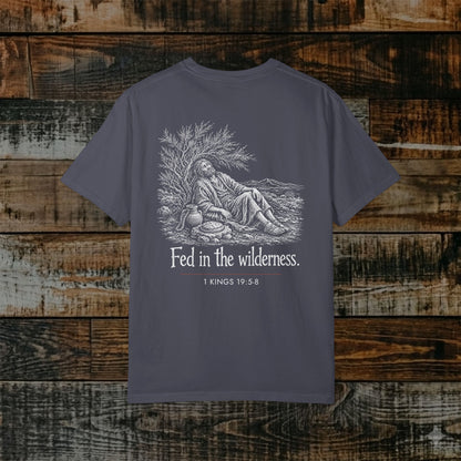 Illustrated Scripture Tee - 1 Kings 19:5-8 - Fed