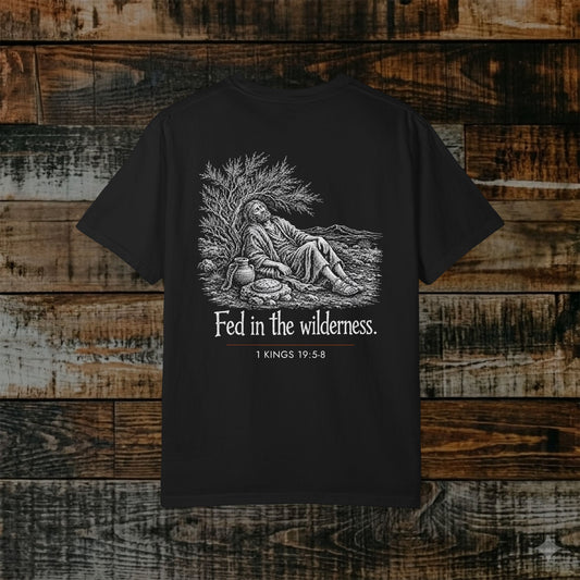 Illustrated Scripture Tee - 1 Kings 19:5-8 - Fed