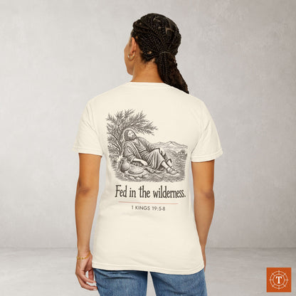 Illustrated Scripture Tee - 1 Kings 19:5-8 - Fed in the wilderness Shirt