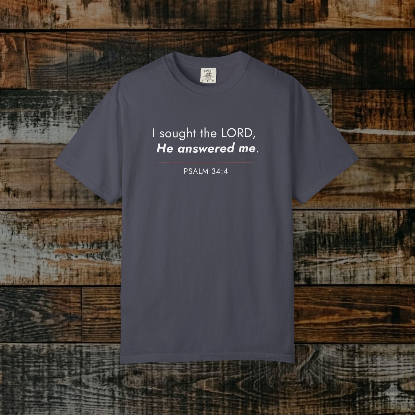 Psalm 34:4 Minimalist Bible Verse — Christian Scripture Tee