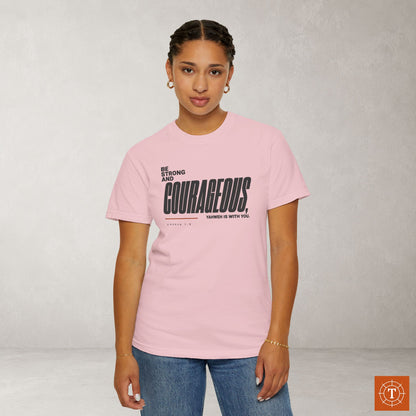 Joshua 1:9 Minimalist Hebrew Roots Scripture Tee - Be strong and courageous