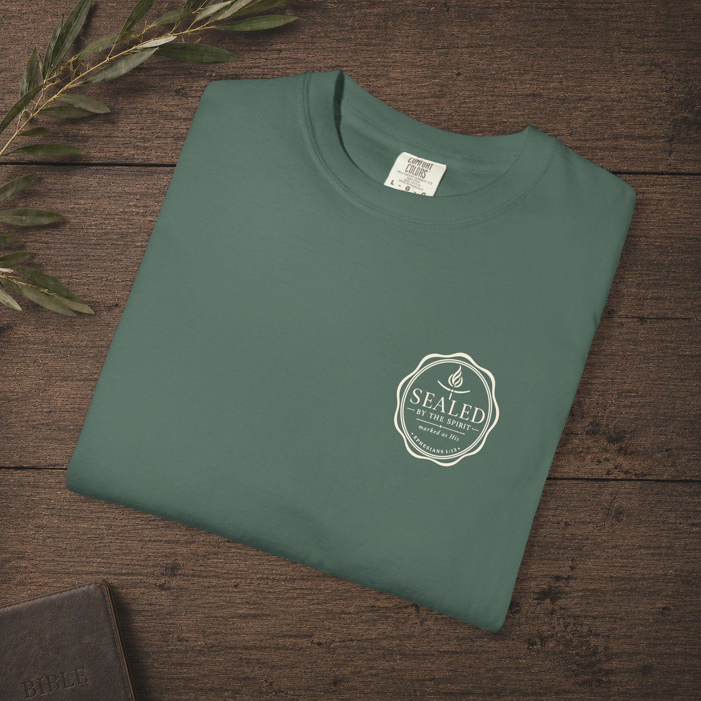 Sealed by the Spirit — Ephesians 1:13 Subtle Scripture Tee | Chest Print
