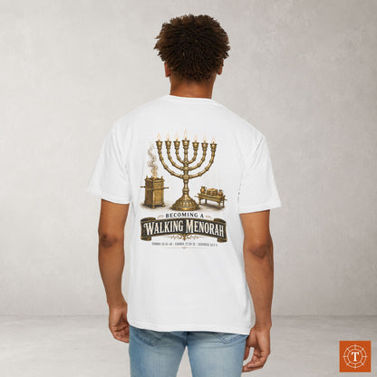 Illustrated Scripture Tee - Exodus 25 & 27 - Becoming a Walking Menorah Shirt