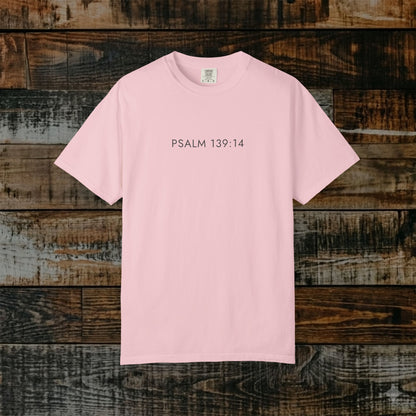 Aesthetic Christian Tee — Psalm 139:14 Modern Scripture Tee