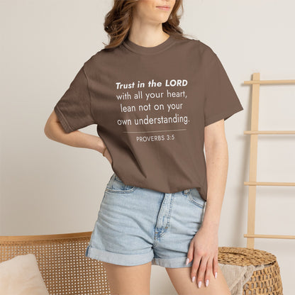 Proverbs 3:5 Minimalist Bible Verse Christian Scripture Tee