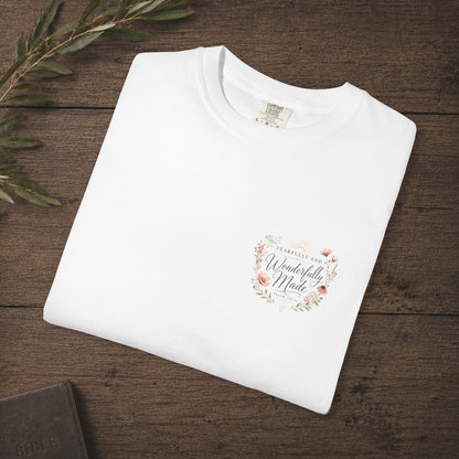 Fearfully and Wonderfully Made — Psalm 139:14 Subtle Scripture Tee | Chest Print