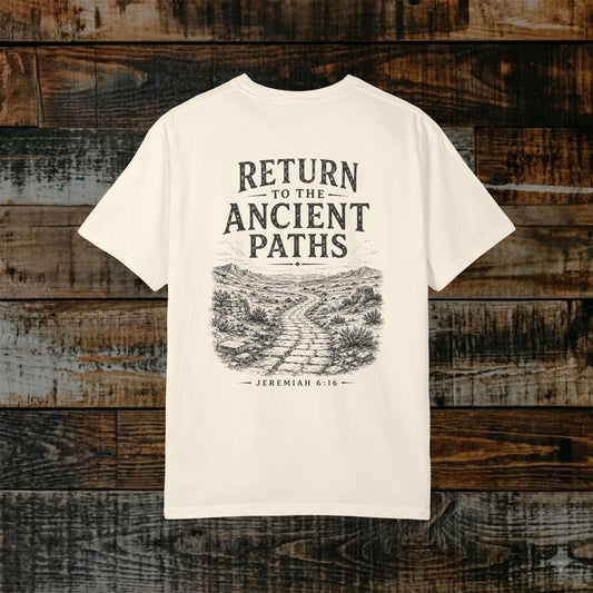 Illustrated Scripture Tee - Jeremiah 6:16 - Ancient Paths