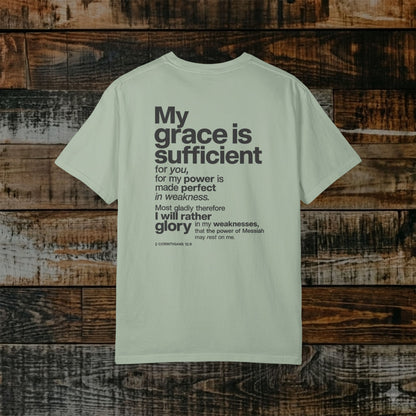 2 Corinthians 12:9 Hebrew-Roots Scripture Tee - Full Verse - His Grace is enough